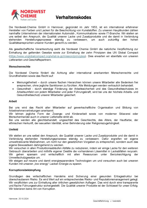 Verhaltenskodex